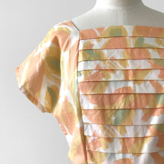 Vintage, 1980s, 80s, Long, Pastel, Peach, Yellow,… - image 9