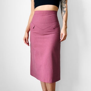 Vintage, 70s, 1970s, Rose, Mauve, Aline, Lightweight, Skirt Sz. XXS / XS image 1