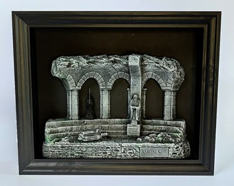 Amon Sul relief in a picture frame, Weathertop, ring, table decor, dark lord, ring wraith, Tolkiens, Christmas