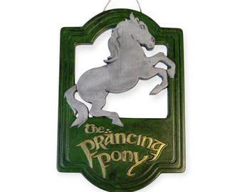 Decoración de pared en miniatura de poni encabritado, Tolkien, Condado de Bolsón, cumpleaños, regalo, Navidad, adorno