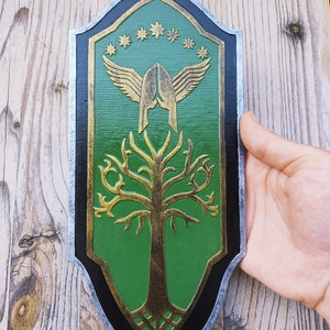 Ithilien ranger mini shield wall decor, Tolkiens, birthday, gift, christmas, white city, Dunedan ranger, White tree