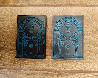 Imán de la puerta de la mina enana (grande), Tolkien, enano, regalo, cumpleaños, Navidad, menores de 20 años, Escudo de Roble, Puerta de Durins