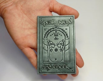 Imán de la puerta de la mina de los enanos (grande), Tolkien, enano, regalo, cumpleaños, Navidad, señores enanos, puerta de Durins