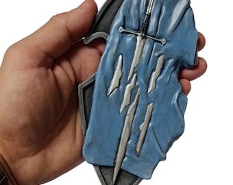 Fragmentos de la espada rota con un escudo, mini decoración de pared, elfo, árbol blanco, señor oscuro, espectro del anillo, ciudad blanca, regalo de Navidad