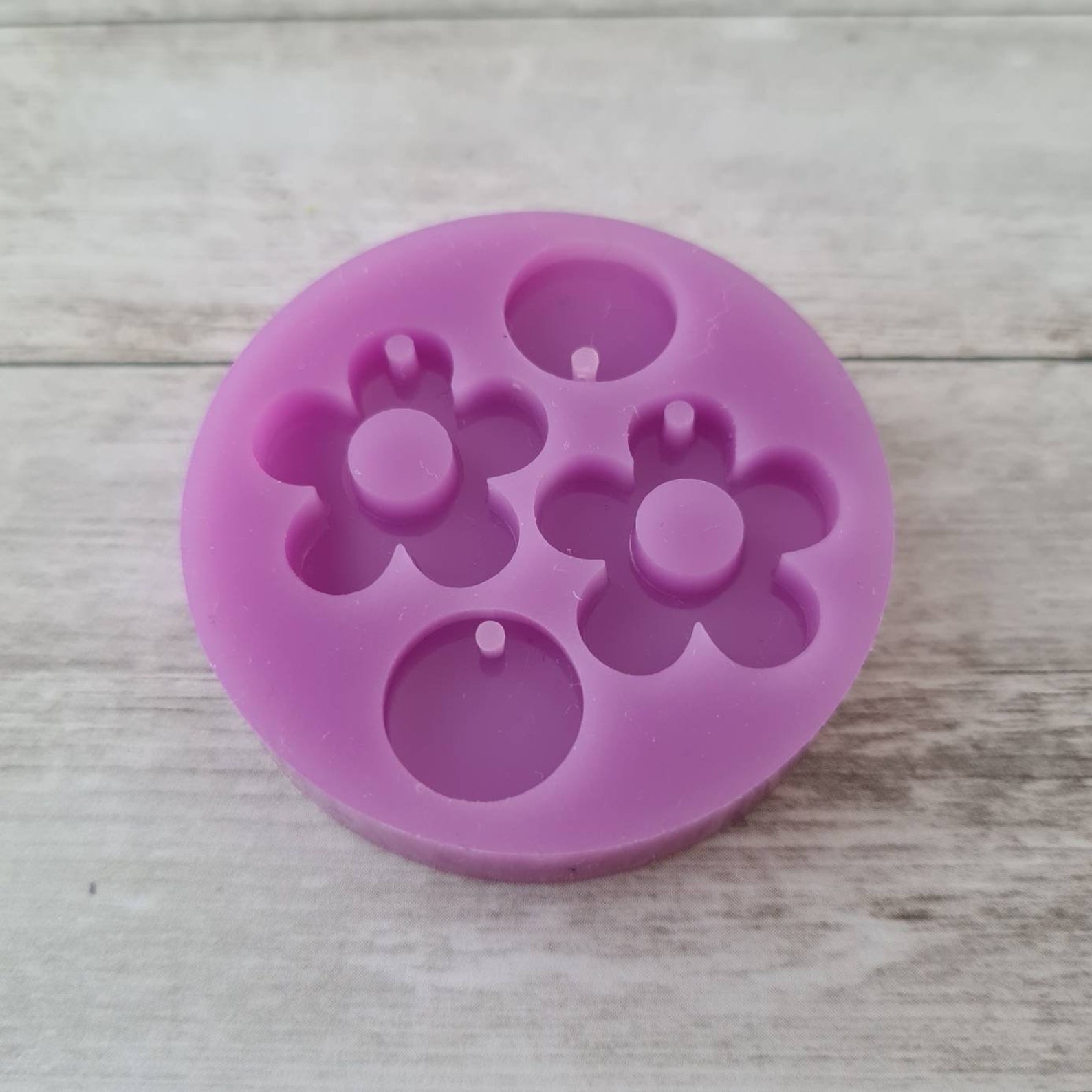 Dangle Earring Mold 20mm Flower Resin Mold Flexible Silicone Etsy