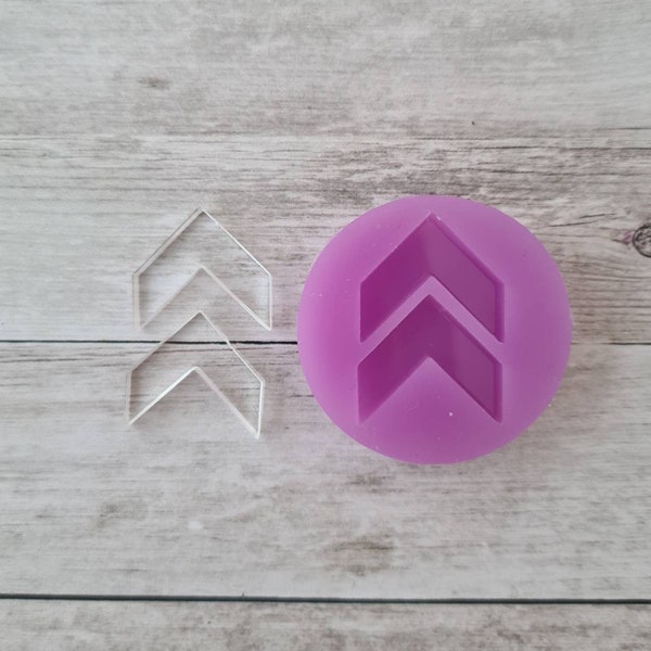 Stud earrings resin mold - 16mm chevron mold, geometric mould, flexible silicone mold, polymer clay mold, clay supplies, resin supplies