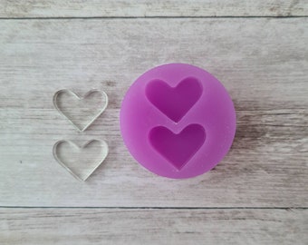 Resin silicone mold, 14mm heart stud earrings mould, flexible silicone mold, polymer clay mold, polymer clay supplies, resin supplies