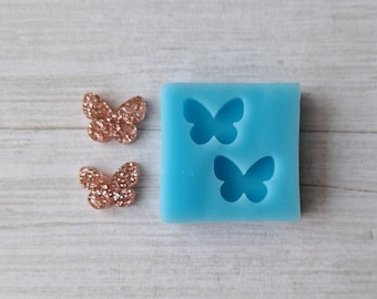 Resin silicone mold - 14mm butterfly stud earrings mold, flexible silicone mold, polymer clay mold, polymer clay supplies, resin supplies
