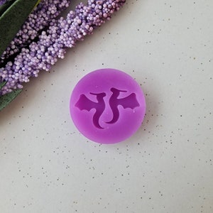 Stud earrings mold- 18mm dragon resin mould, fantasy mould, flexible silicone mold, polymer clay mold, polymer clay supplies, resin supplies