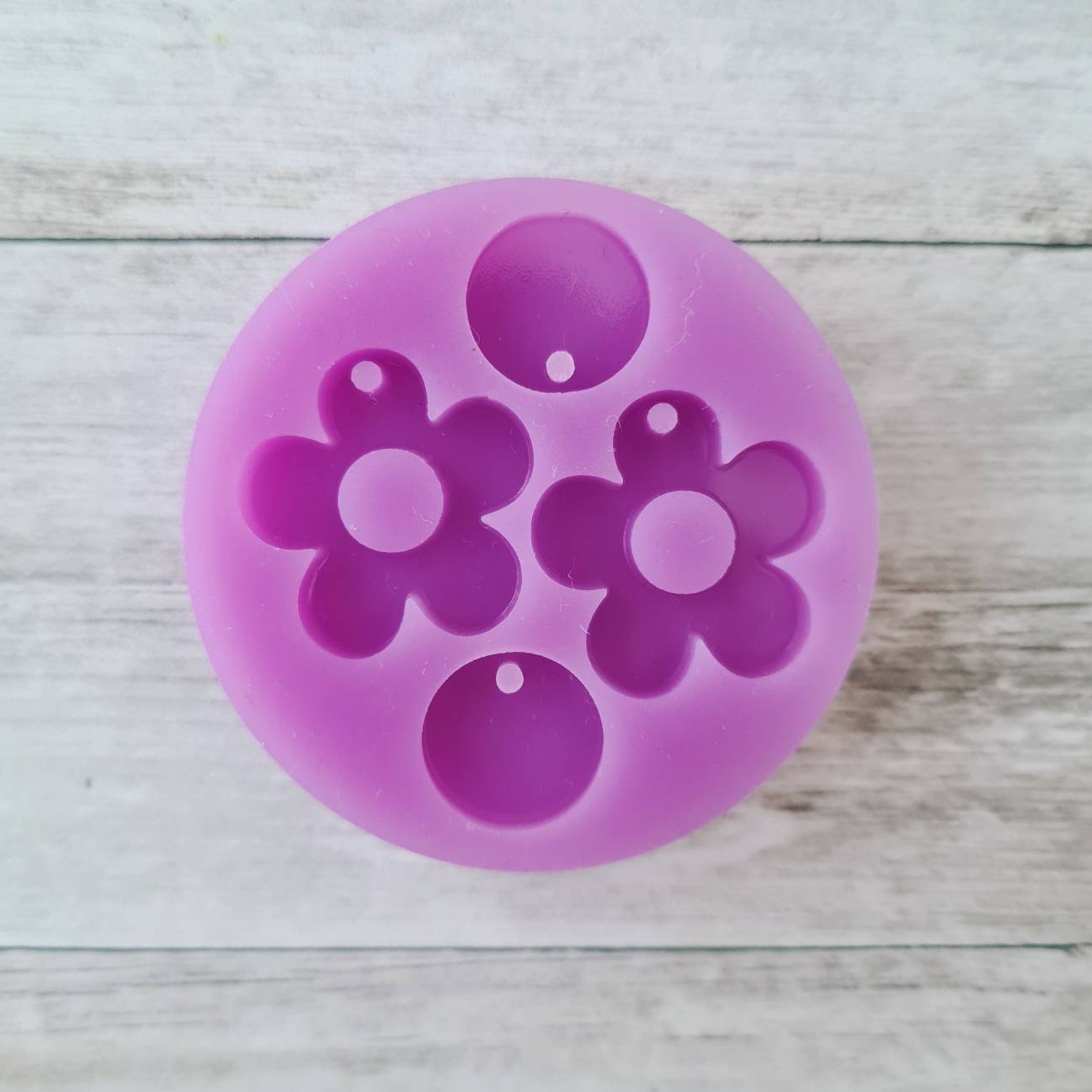 Dangle Earring Mold 20mm Flower Resin Mold Flexible Silicone Etsy