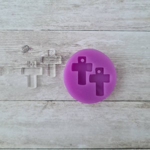 Dangle earrings mold - 20mm cross resin mold, crucifix mold,flexible silicone mold, polymer clay mold, polymer clay supply, resin supplies