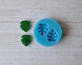 Resin silicone mold - 12mm monstera mould, leaf mold, flexible silicone mold, polymer clay mold, polymer clay supplies, resin supplies