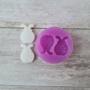 Stud earrings resin mold - 16mm lady bug mold, insect mould, flexible silicone mold, polymer clay mold, polymer clay supplies, resin supply