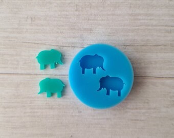 Resin silicone mould - 12mm elephant stud earrings mould, flexible silicone mold, polymer clay mold, polymer clay supplies, resin supplies