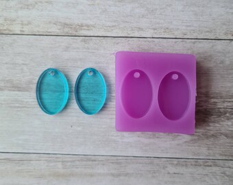 Dangly earrings mold- 20mm oval resin mold, flexible silicone mold, silicone mold, polymer clay mold, polymer clay supplies, resin supplies