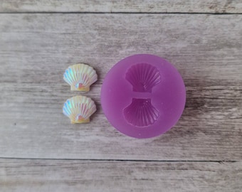 Hars siliconen mal - 12 mm 3D schelp oorknopjes mal, flexibele siliconen mal, polymeerklei mal, benodigdheden polymeerklei, hars benodigdheden