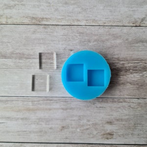 Molde de silicone de resina - molde de brincos quadrados de 12 mm, molde de silicone flexível, molde de argila de polímero, suprimentos de argila de polímero, suprimentos de resina