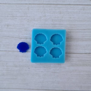 Resin silicone mold, 12mm seashell stud earrings mould, flexible silicone mold, polymer clay mold, polymer clay supplies, resin supplies