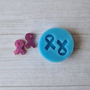 Resin silicone mold - 14mm awareness mold, ribbon mold, flexible silicone mold, polymer clay mold, polymer clay supplies, resin supplies