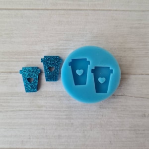 Resin silicone mold - 15mm coffee cup mold, coffee lovers, flexible silicone mold, polymer clay mold, polymer clay supplies, resin supplies