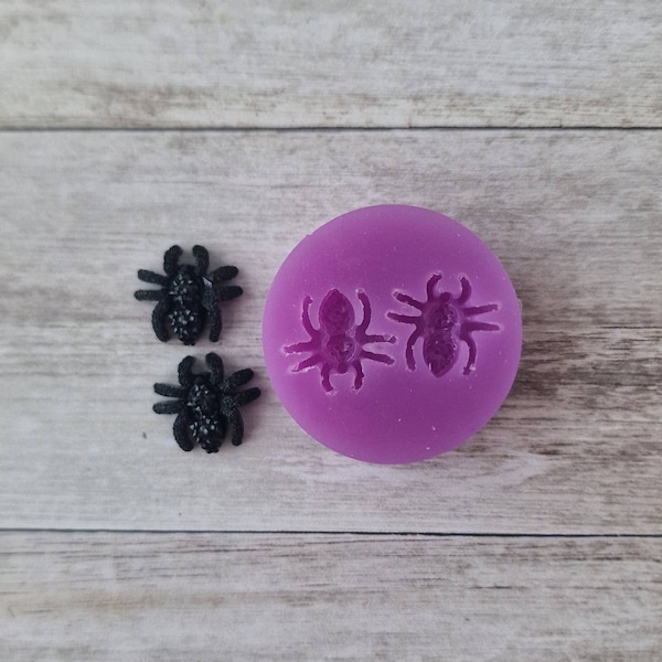 Resin silicone mold - 15mm 3D spider stud earrings mold, flexible silicone mold, polymer clay mold, polymer clay supplies, resin supplies