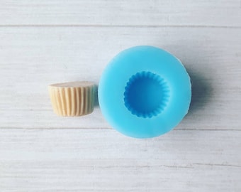 Polymer clay silicone mold - 14mm cupcake base mold, flexible silicone mold, silicone resin mould, polymer clay supplies, resin supplies