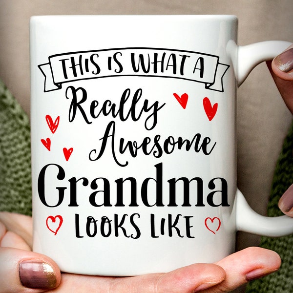 Mug-tastic Tazza In Ceramica "This Is What An Awesome Grandma Looks Like" – 312ml, Lavabile In Lavastoviglie, Idea Regalo Per Nonna