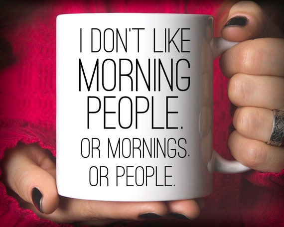 Dont Like Mornings Coffee Mug Sarcastic Coffee Mug I Don't Like Morning People Don't Like People