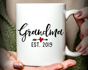 Mother's Day Gift for Grandma Established 2019 2020 mug, new grandma mug gift, pregnancy announcement mug grandma to be Personalized Custom