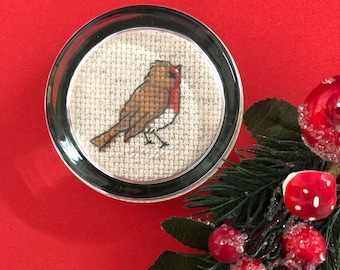Presse-papiers brodé d'un petit Robin