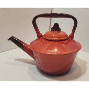 Vtg Metlox Poppytrail Pottery Red Rooster Teapot with Lid 8" Tall by 10" Long
