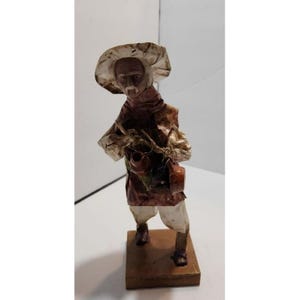 Vintage Mexican Folk Art Paper Mache Man Holding Jars