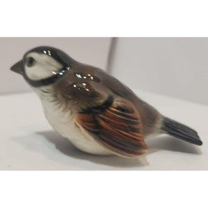 Vtg Goebel Porcelain Black Brown Bird Sparrow CV73 Blue Breasted West Germany