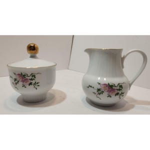 Vtg Henneberg Porzellan 1777 Sugar Bowl and Creamer Set Made in East Germany