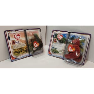 Vtg TY McDonalds Beanie Babies Dinosaur Trio - Steg and Rex New in Box