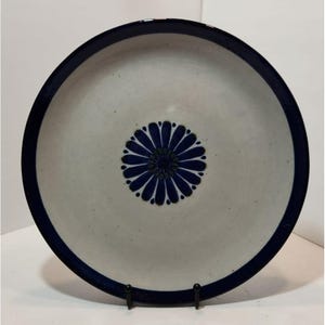 Vtg Ken Edwards El Palomar Guadalajara Blue 12&quot;  Round Platter/Chop Plate Signed