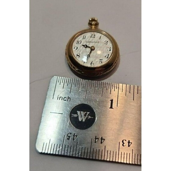 Vtg Caravelle Pocket Watch Manuel Winding 28mm Gold Plated  display picture 2
