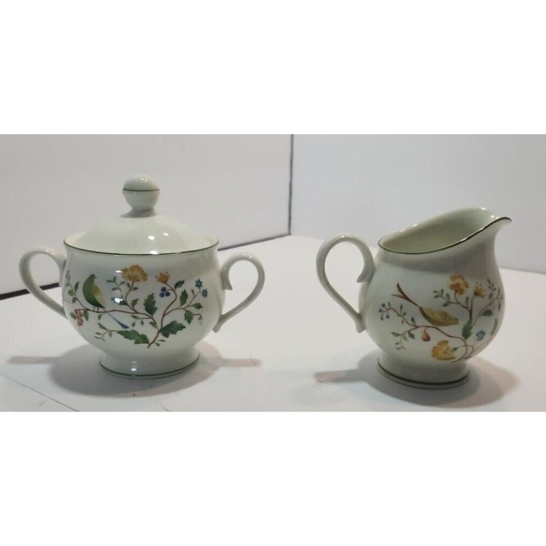 Vtg Versatone Noritake lineage Creamer Pitcher & Sugar Bowl Yellow