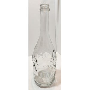 Vintage Clear Glass Unique Decor Bottle Genie Style Vase 11.25" Tall