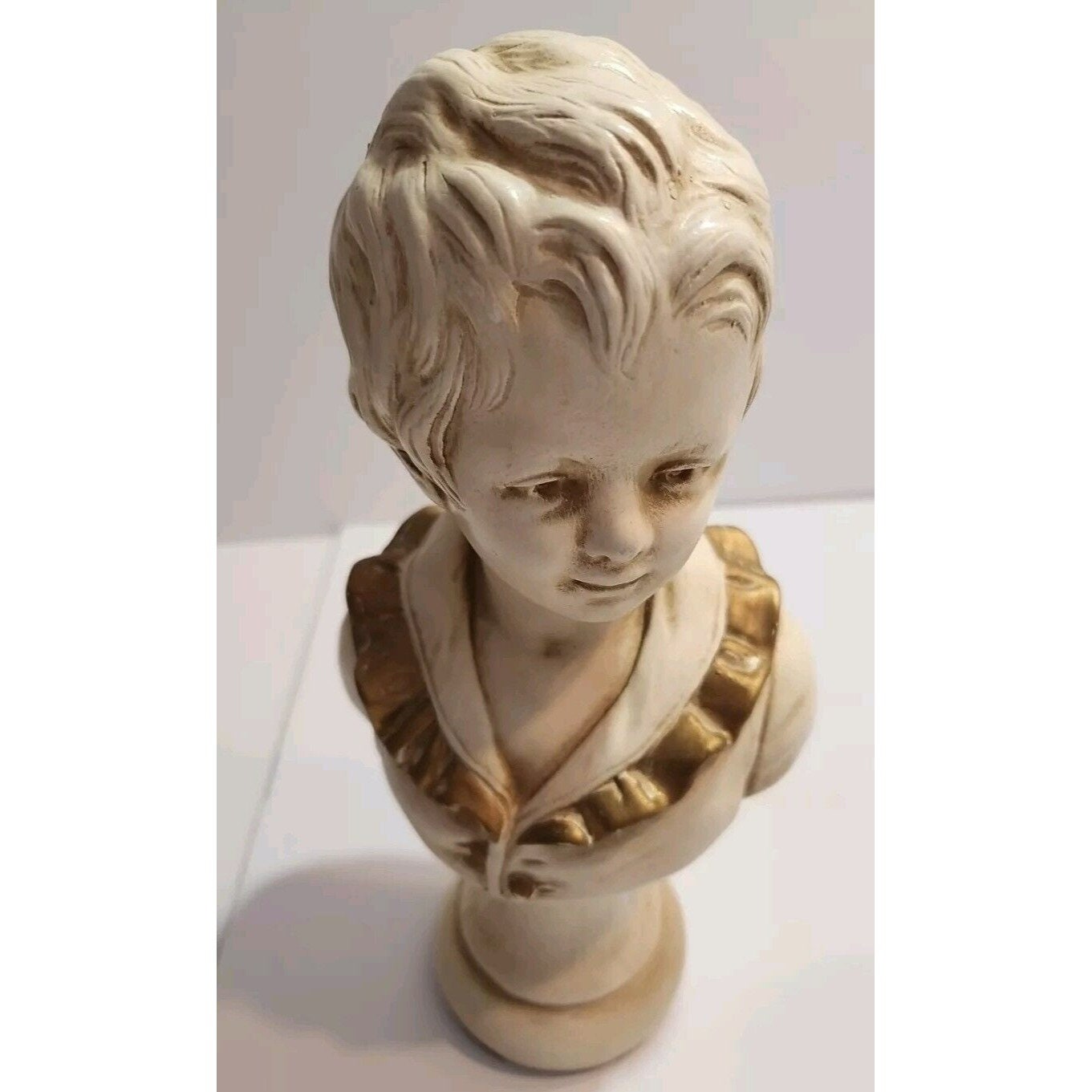 Alexander Backer Chalkware Children Victorian Art Boy Girl Bust