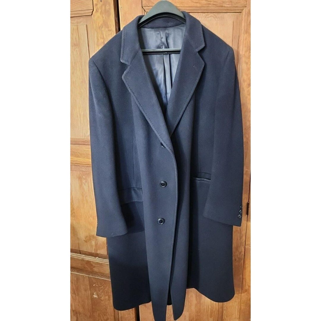 Brookstreet 100% Monogolian Cashmere Top Coat/overcoat Navy