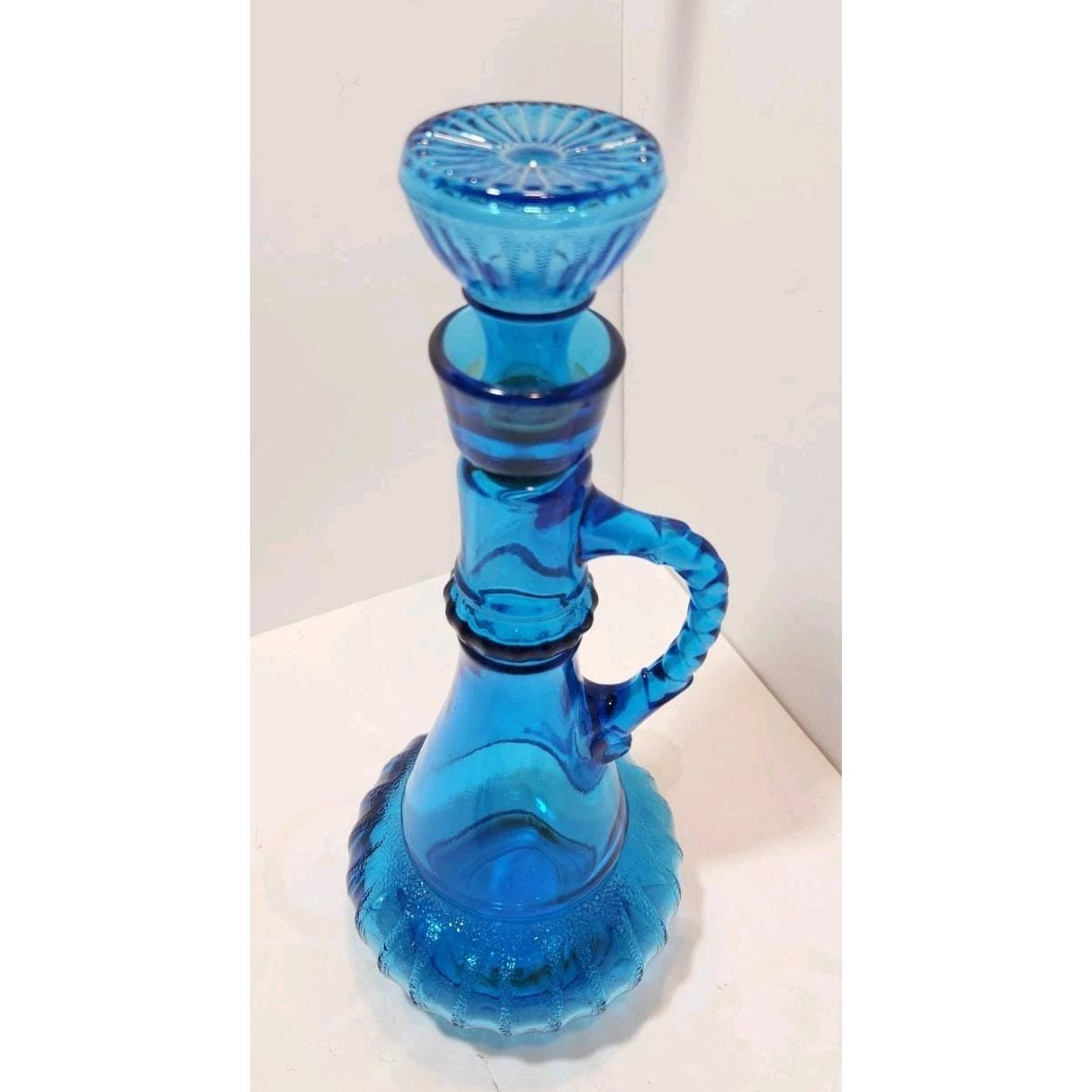 Vtg 1973 Jim Beam KY DRB 230 Blue Glass Genie Liquor Bottle