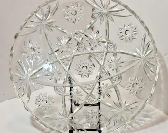 Anchor Hocking kristallen glazen Davidster voorgesneden serveerschaal 13"