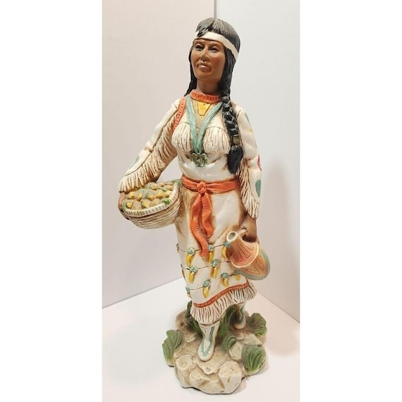 Vtg Universal Statuary Corp Native American Woman W/baby Signed