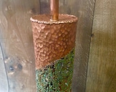 Mid Century Marcello Fantoni for Raymor Torch Cut Copper Brutalist Table Lamp
