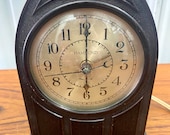 Vintage 1920s Hammond Gothic Cathedral Brown Bakelite Mantel Alarm Clock