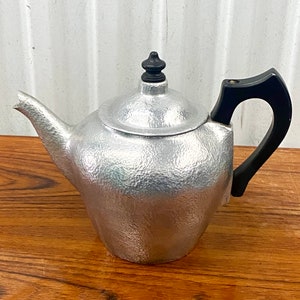 Vintage Majestic Cookware Hammered Aluminum Tea Kettle W/ Infuser On A Chain.