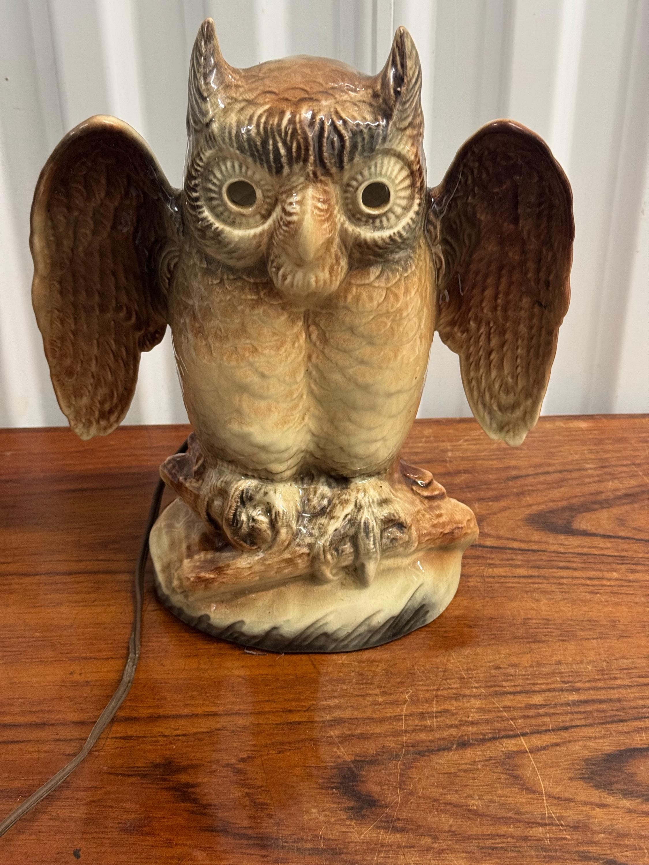 1950s Vintage Mid Century Kron Horned Owl Ceramic TV Lamp - Etsy
