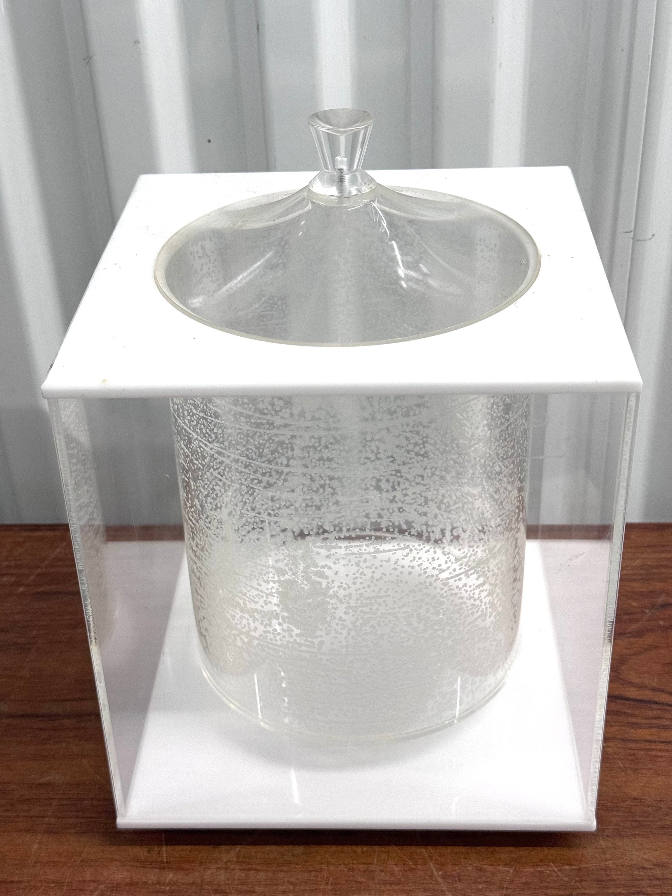 Vintage Mid-Century Modern Blue Ice Bucket by Morgan