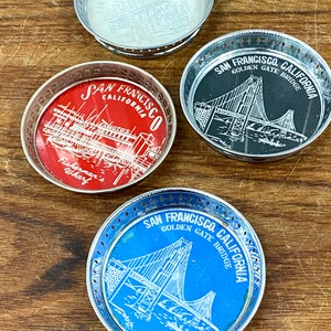 Vintage Mid Century San Fransisco Metal Coasters Made In Japan